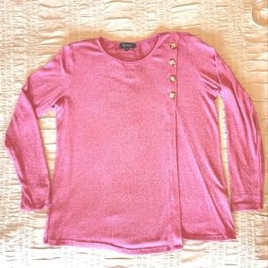 ⏰️3/$10 L/G Solt pink long sleeves shirt with buttons line.